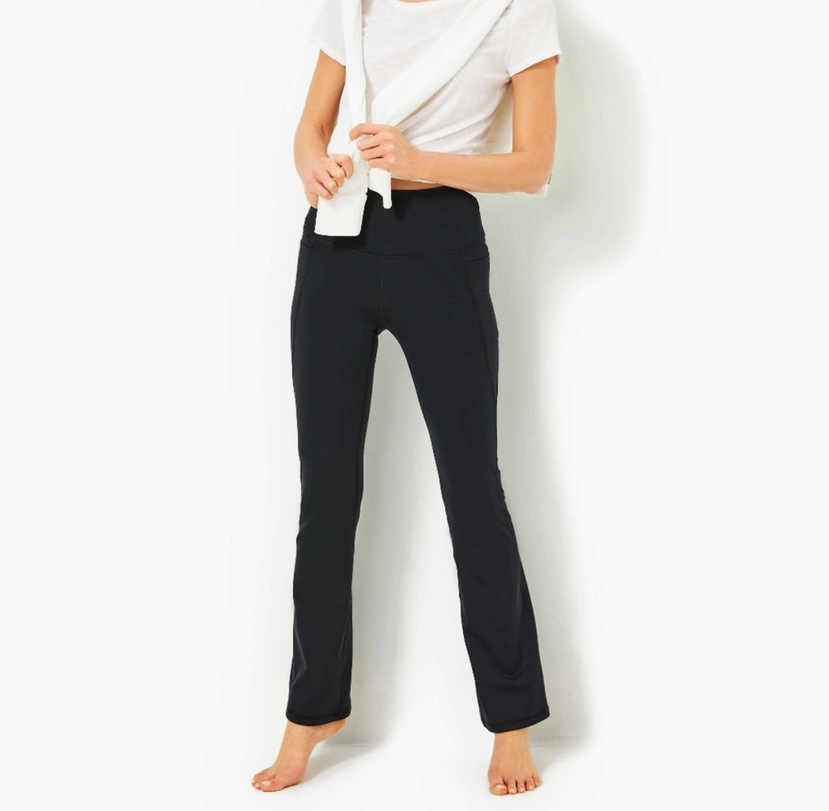 Lilly Pulizter UPF 50+ Luxletic Carpe Vita Flare Legging Women’s Size Small Black