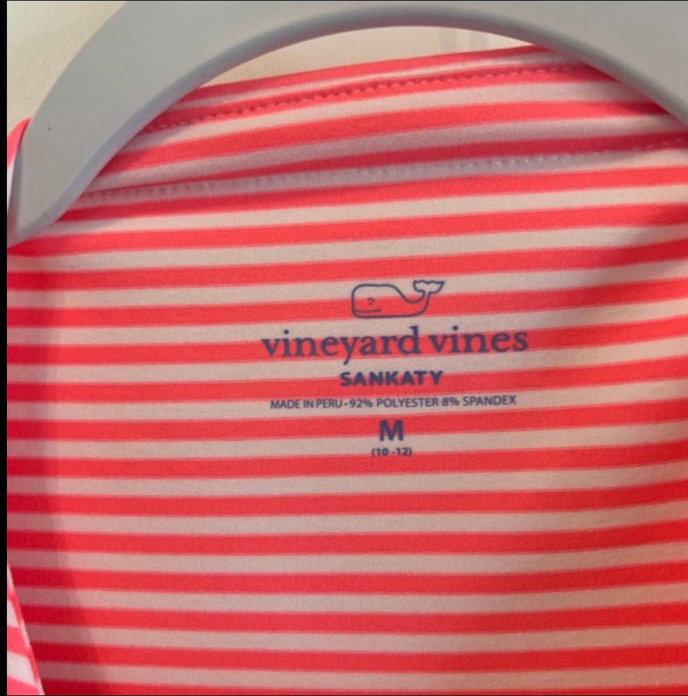 Vineyard Vines Sankaty Stripe TShirt Dress Girl’s Medium 10-12 Years Pink