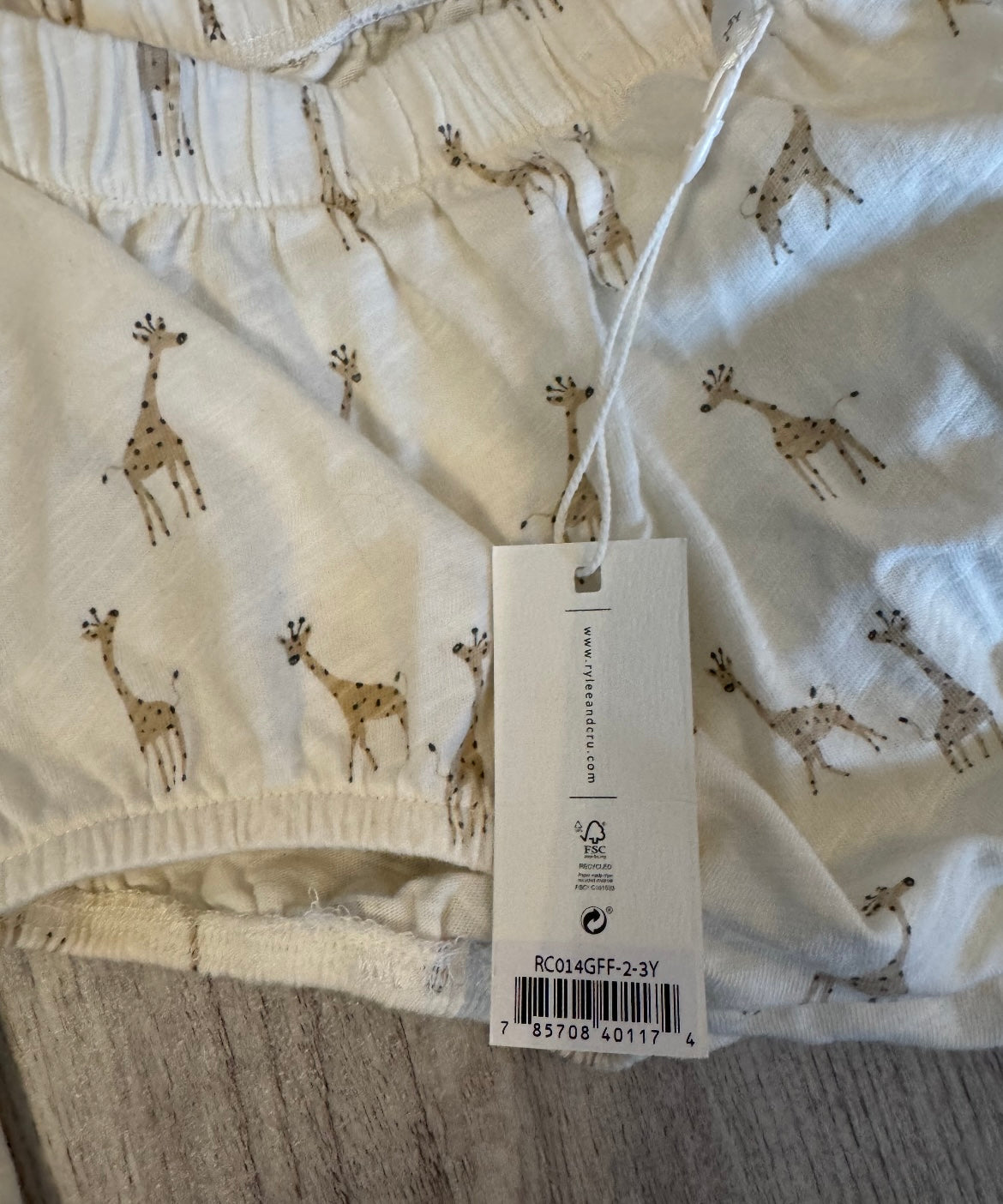 Rylee + Cru Layla Giraffe Toddler Girl Cotton Matching Set Ivory NWT