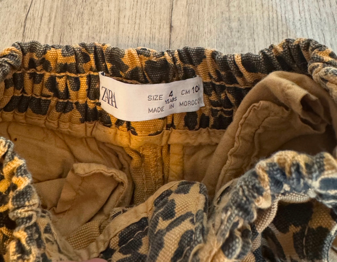 Zara Leopard Balloon Pants Toddler Size 4