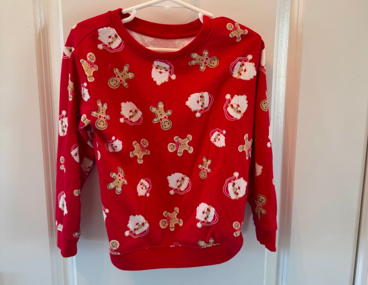 Santa Gingerbread Long Sleeve Top Toddler Size 4T Red