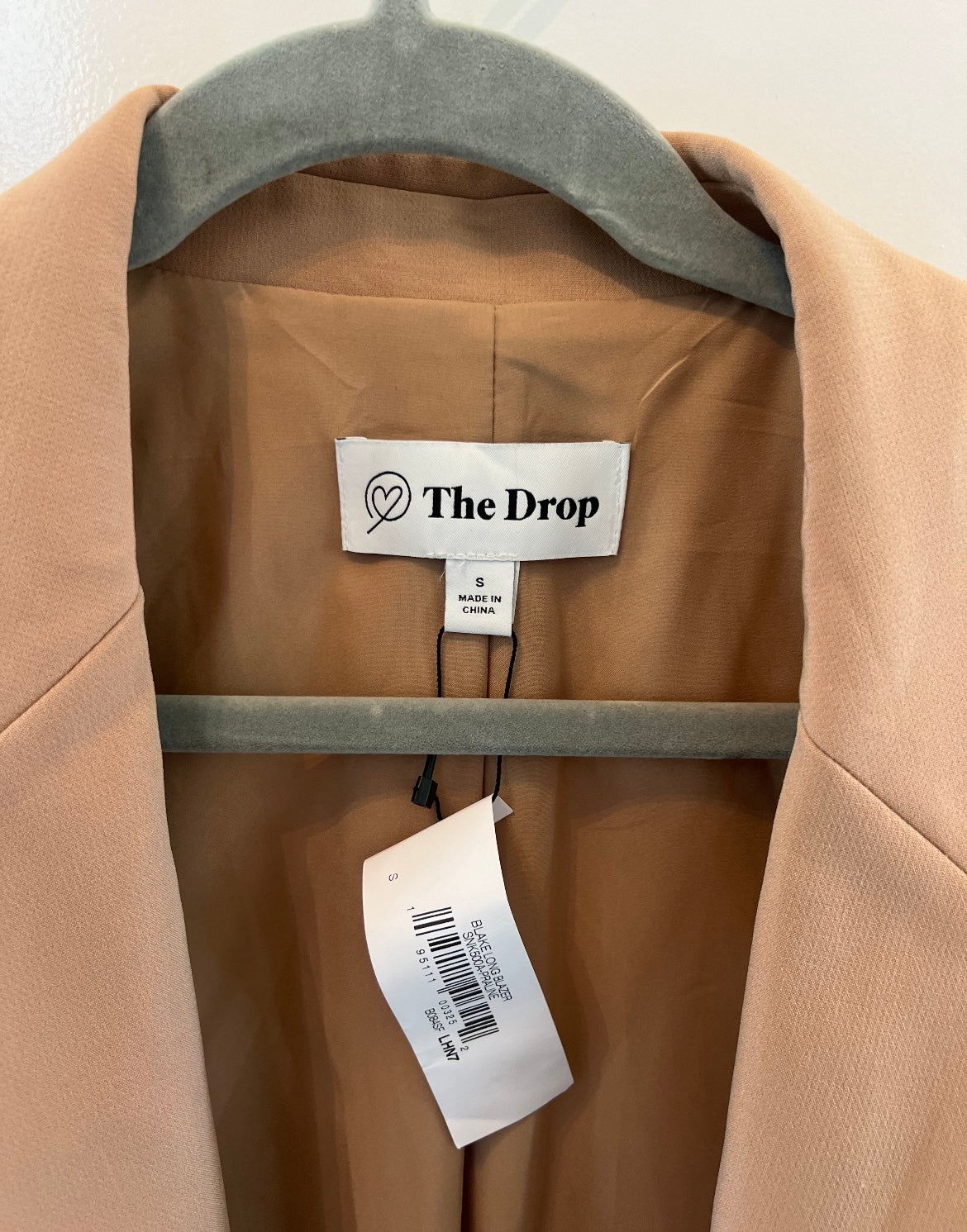 The Drop Blake Long Blazer Women’s Size Small Tan