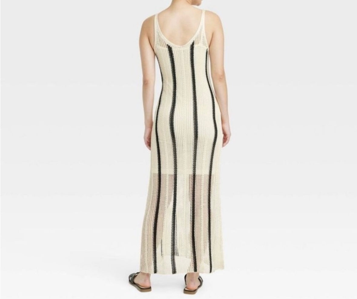A New Day Crochet Knit Maxi Dress Women’s Medium Cream
