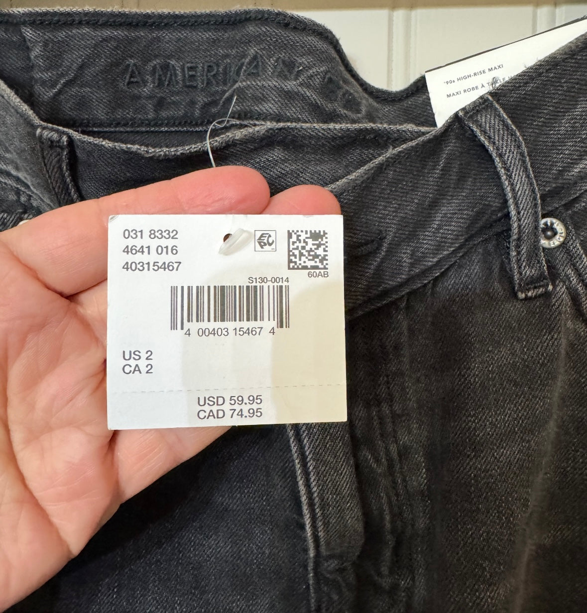 American Eagle Denim Midi Skirt Women’s Size 2 Black NWT