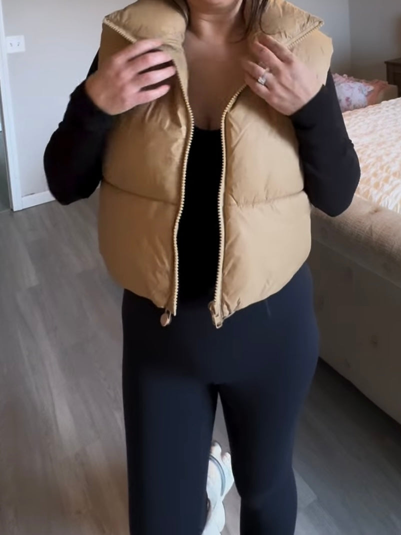 Puffer Vest Women’s Medium Tan