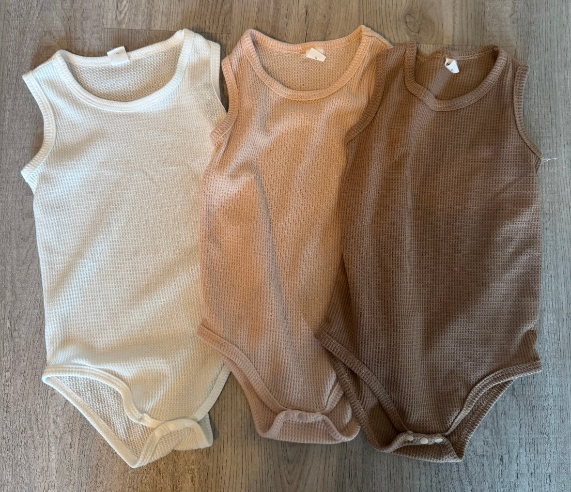Bundle of Waffle Knit Bodysuits Baby Size 18-24M