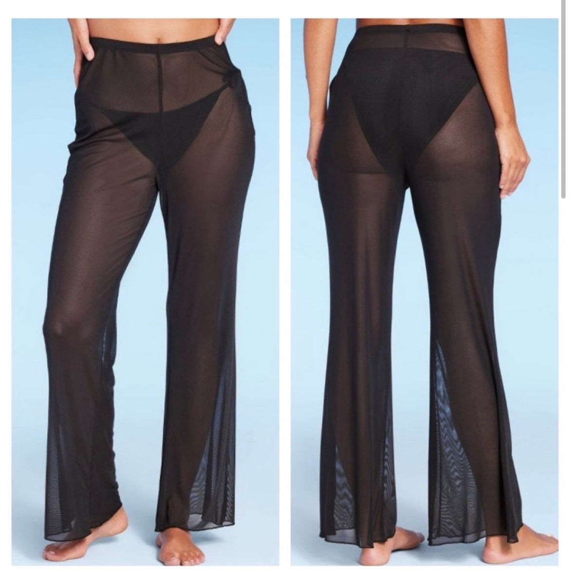 Wild Fable Sheer Matching Set Swim Cover-Up Women’s S/M Black NWT