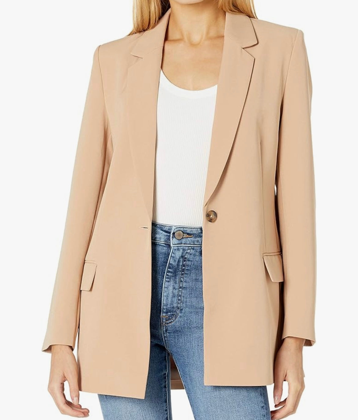 The Drop Blake Long Blazer Women’s Size Small Tan