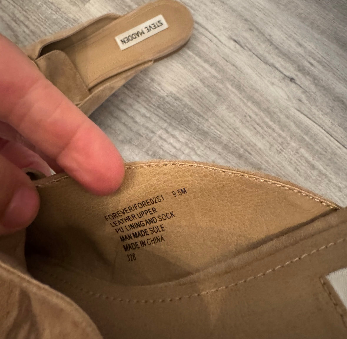 Steve Madden Forever Mule Loafers Women’s Size 9.5 Tan