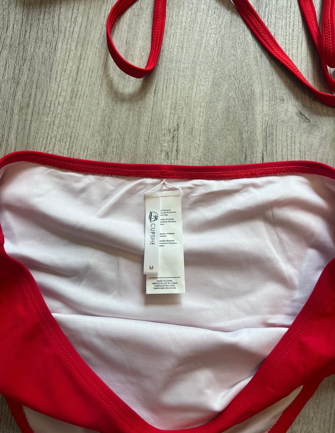 Cupshe Bralette Standard Rise Wrap Missy Bikini Set Women’s Size Medium Red