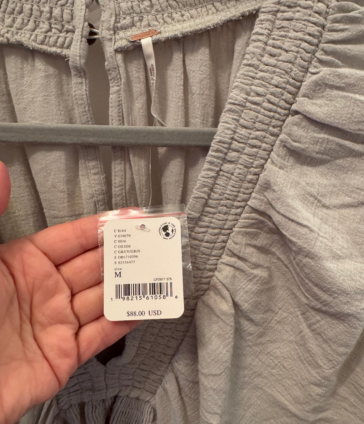 Free People For The Moment Dress Women’s Medium Grey NWT