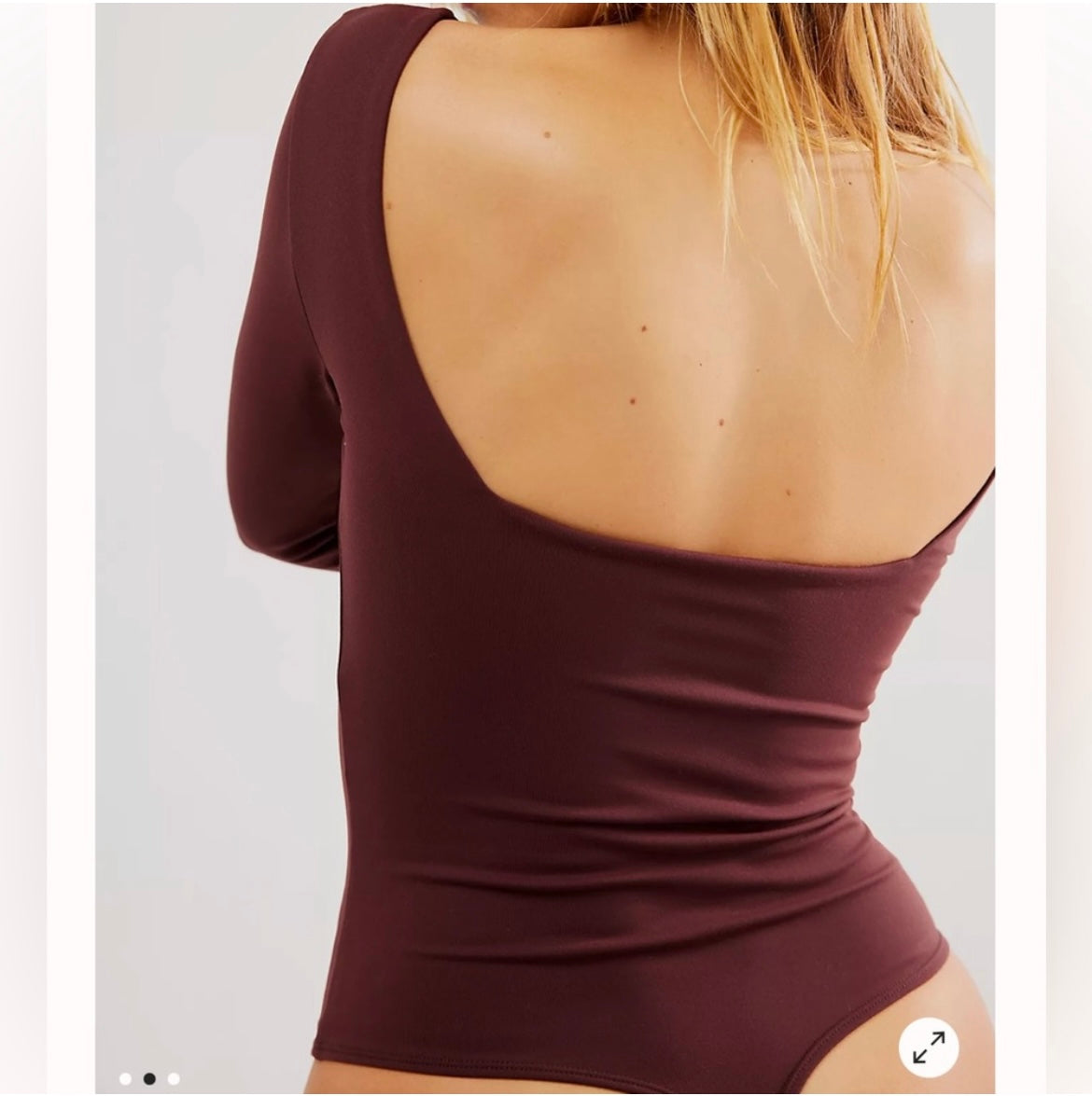 Free People Stars Aligned Bodysuit Women’s Size Large Bitter Chocolate