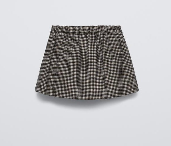 Zara Plaid Checker Skirt Toddler Size 3 Years Brown