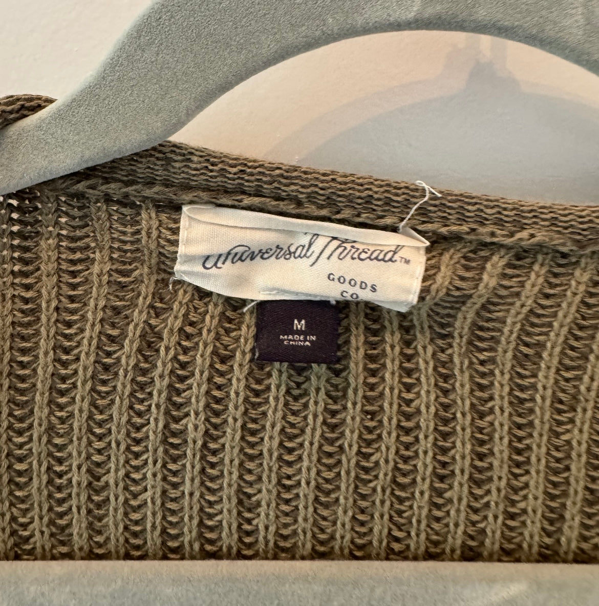 Universal Thread Ribbed Cardigan Sweater Women’s Size Medium Sage Green