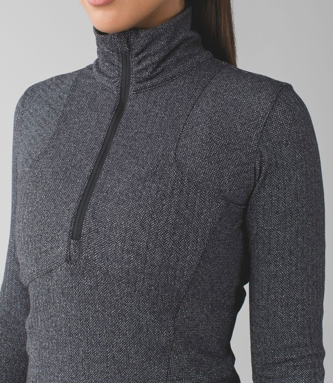 Lululemon Kanto Catch Me Half Zip Women’s Size 4 Herringbone Black