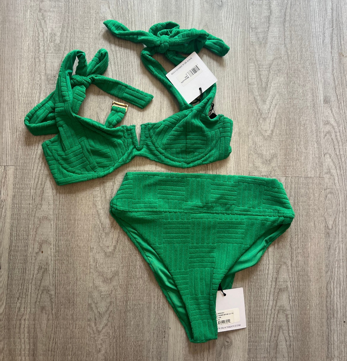Beach Riot Underwire High Rise Bikini Women’s Size Medium/Large Green