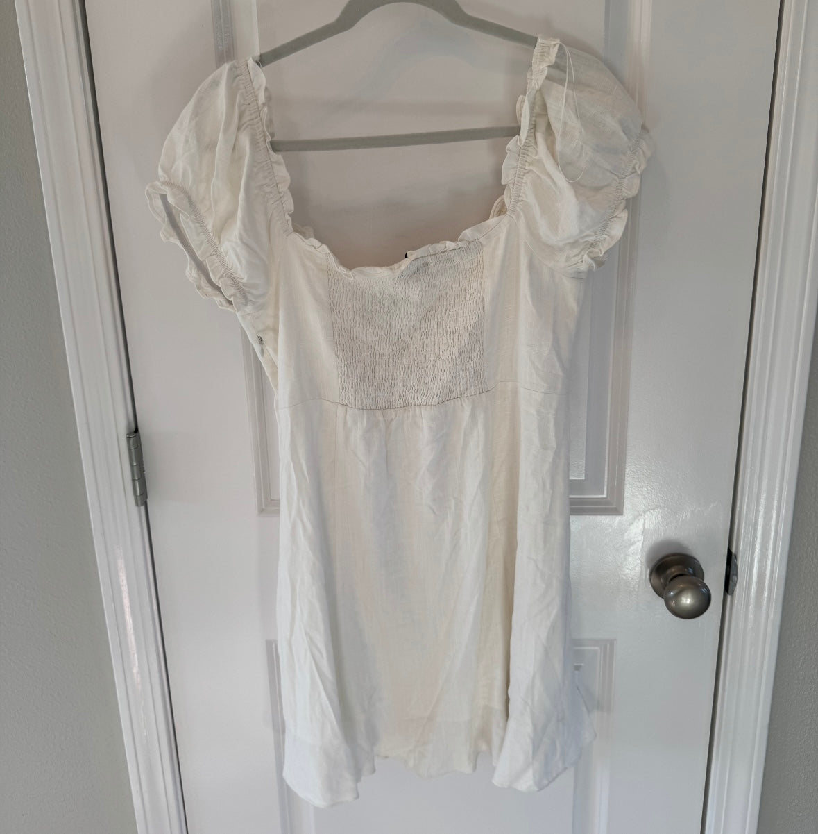 Sophie Rue Cotton Linen Mini Dress Women’s Large White