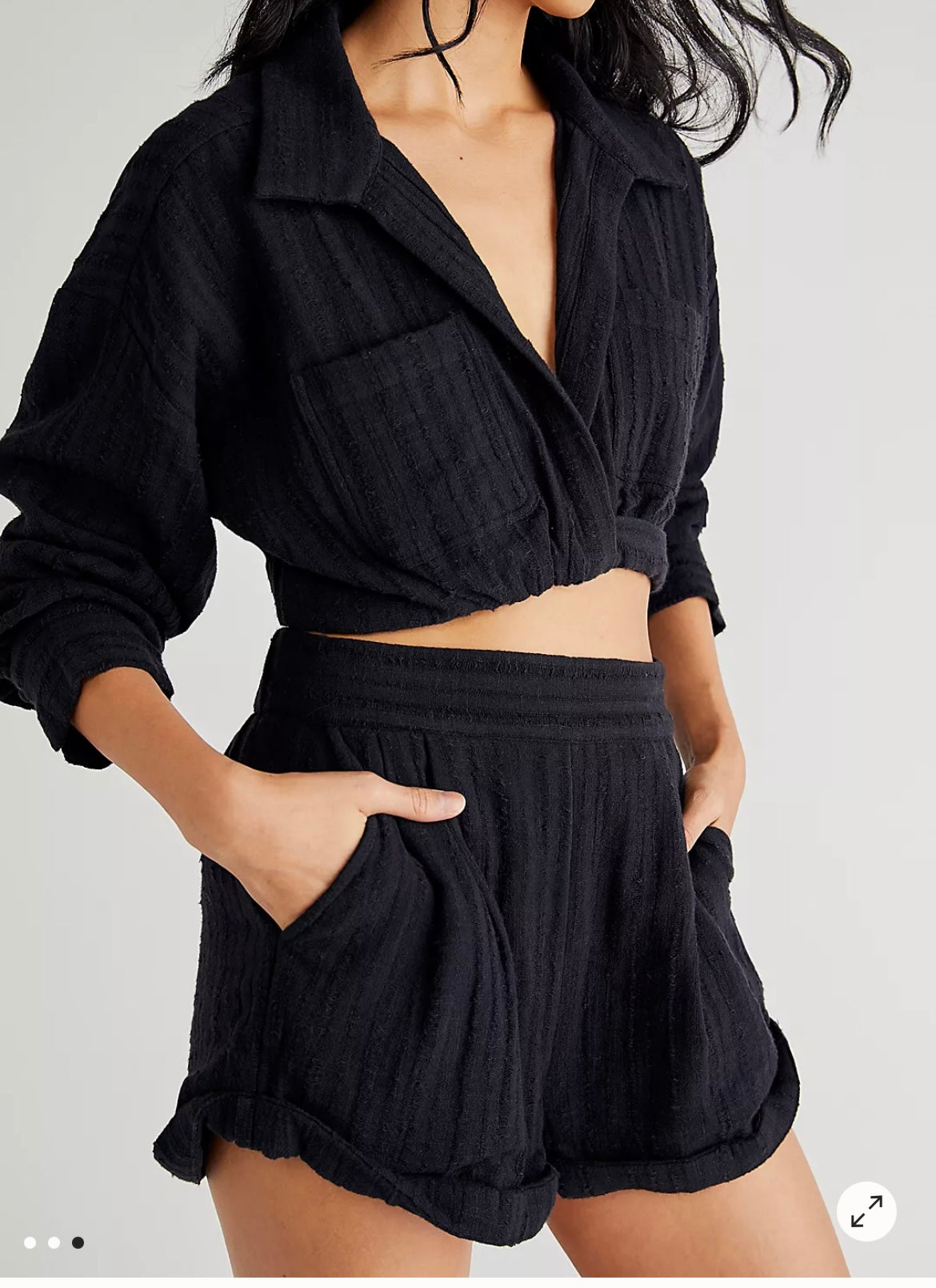 Free People Stay Cool Cotton Matching Set Women’s Small Black NWT