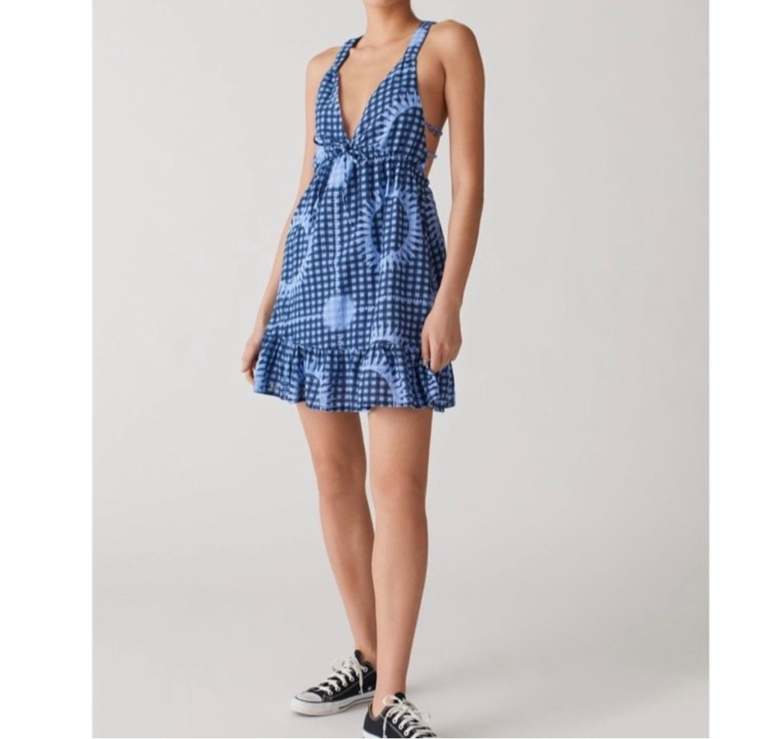 Urban Outfitters Hansel Printed Strappy-Back Mini Dress Women’s Large NWT