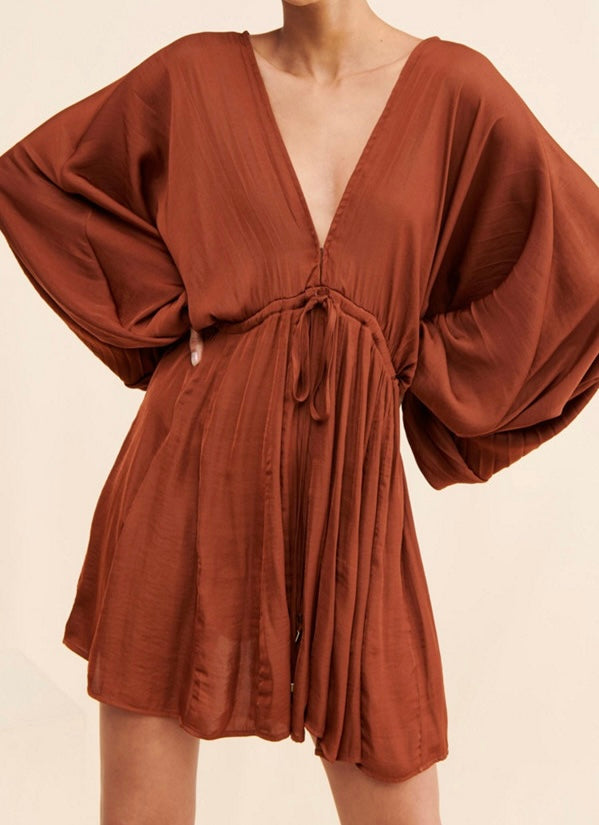 Free People Arzel Dress Women’s Large Cognac
