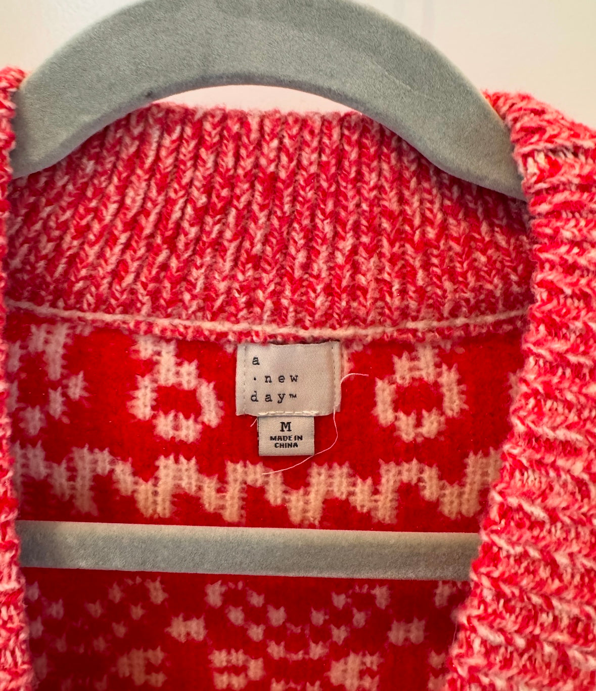 A New Day Fair Isle Apres Sweater Women’s Medium Red