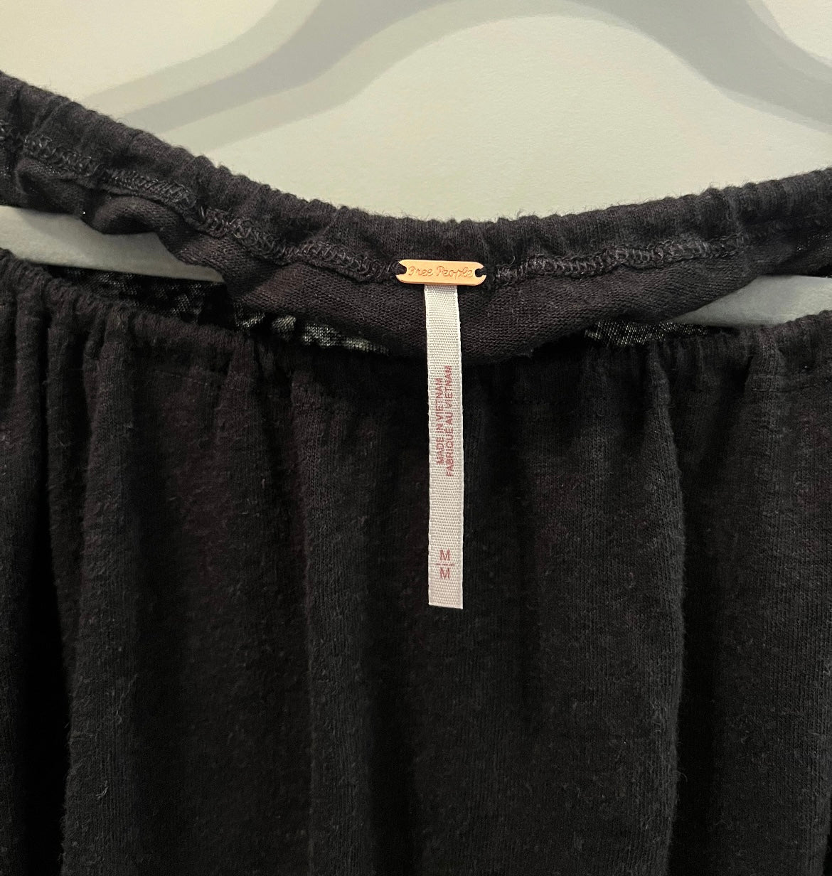 Free People Peasant Top Women’s Size Medium 8-10 Black