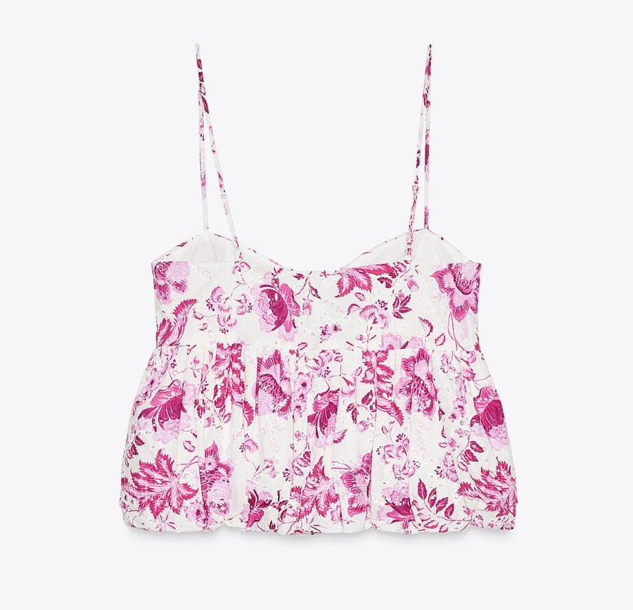 Zara Floral Top Women’s XS Pink