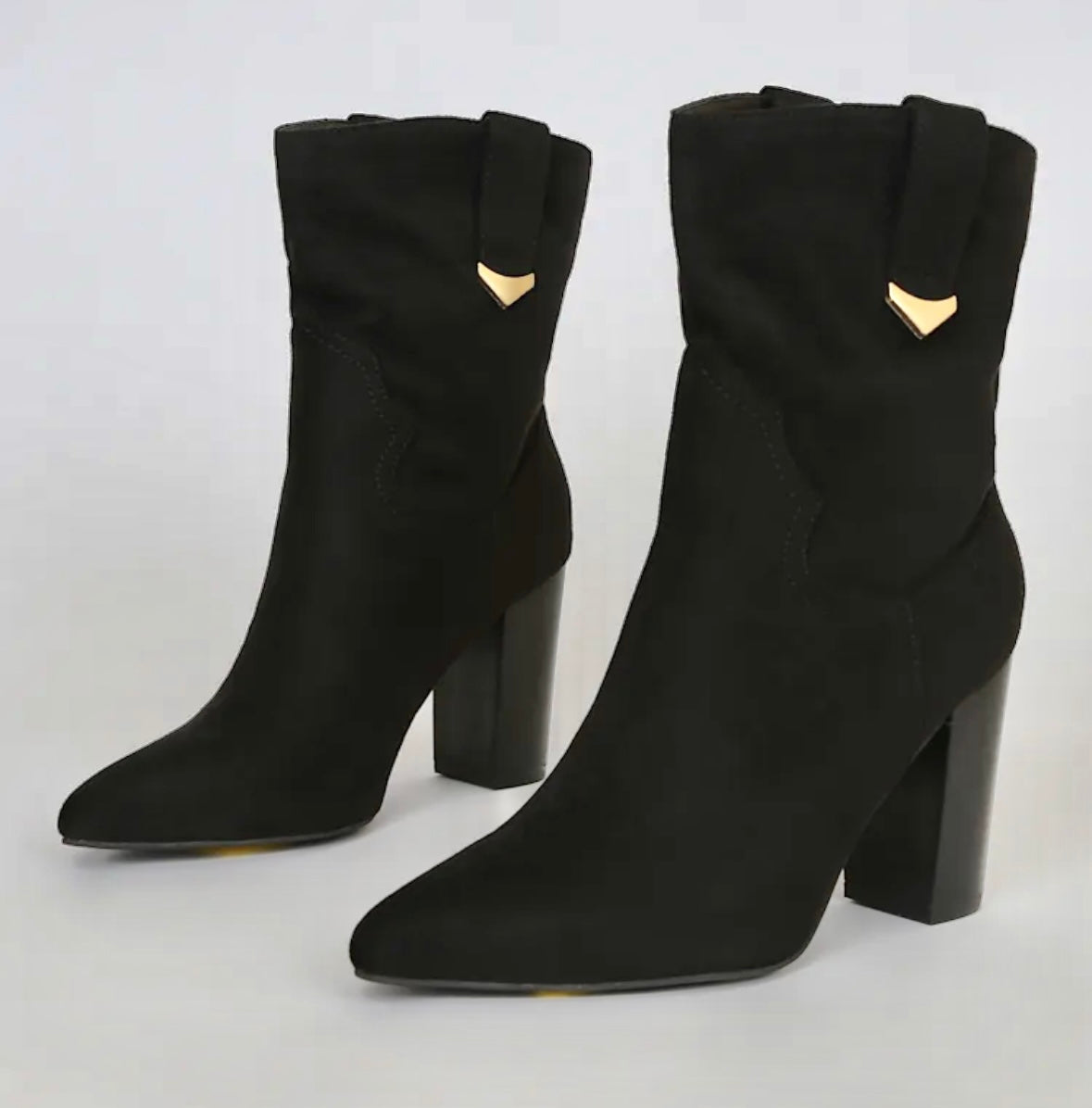 Lulu’s Taryne Suede Booties Women’s Size 7.5 Black