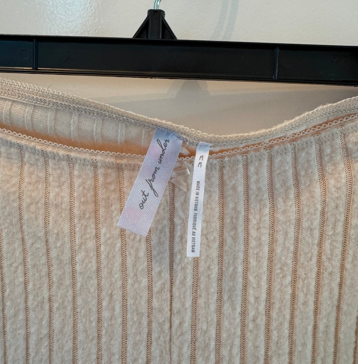 Ribbed Knit Flare Lounge Pants Women’s Size Medium Cream