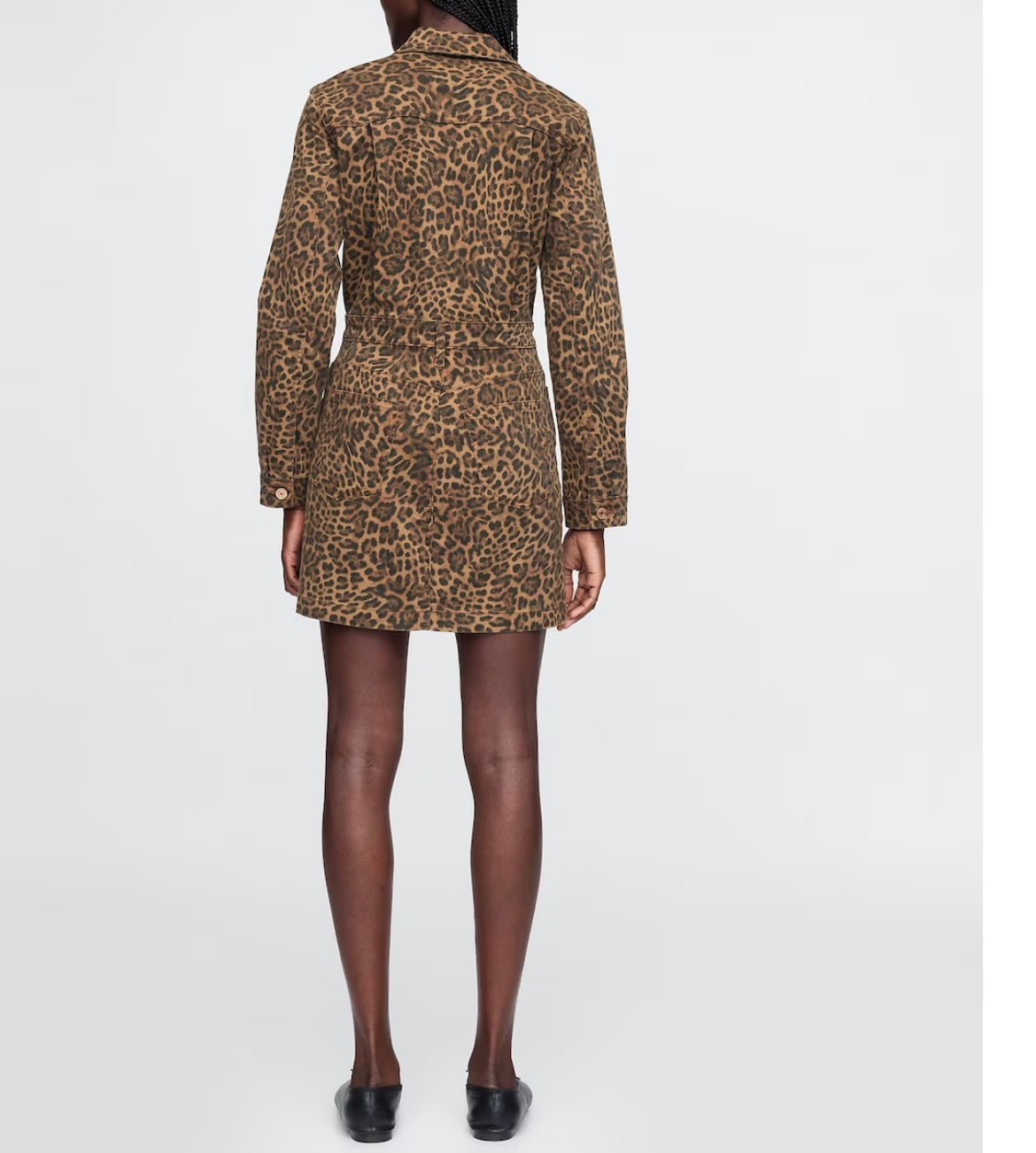 Gap Leopard Denim Mini Dress Women’s Medium