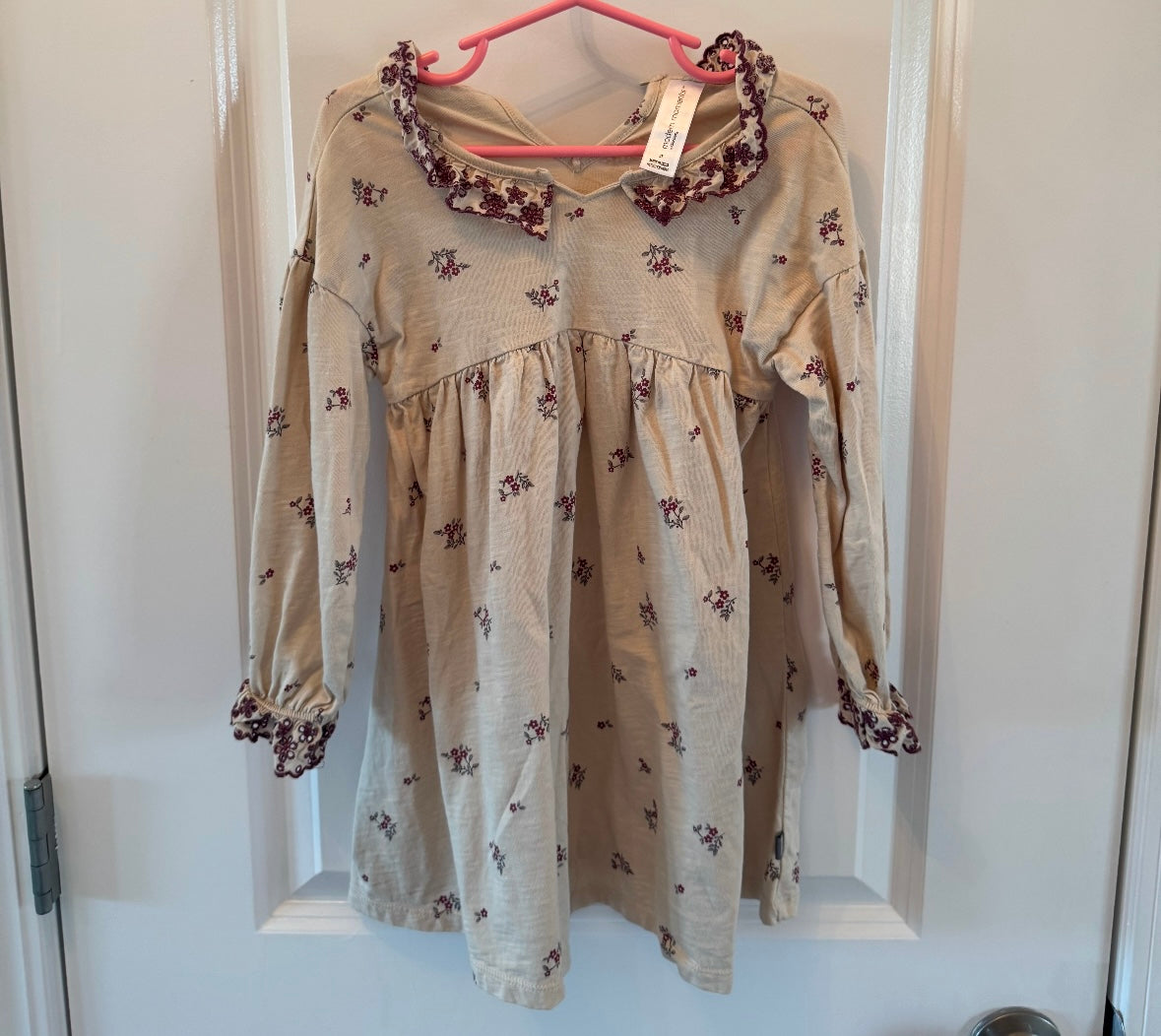 Modern Moments by Gerber Embroidered Dress Toddler Size 3T Light Beige