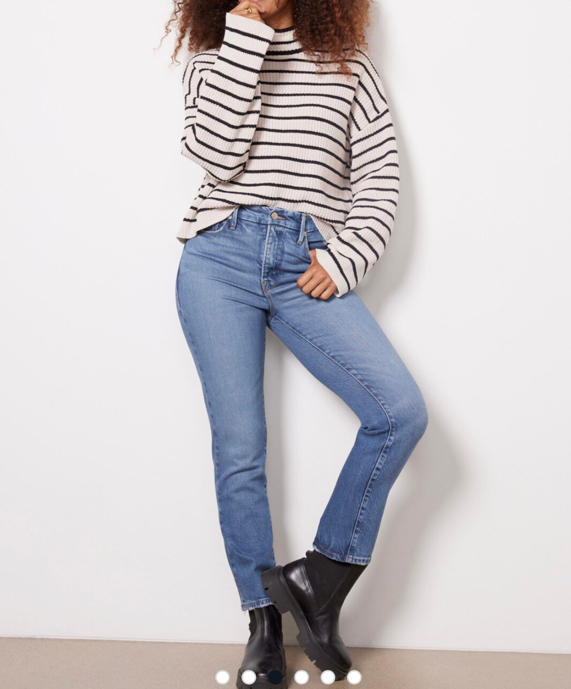 Sanctuary Stripe Stay Cozi Chenille Knit Sweater Women’s Size Small Cream