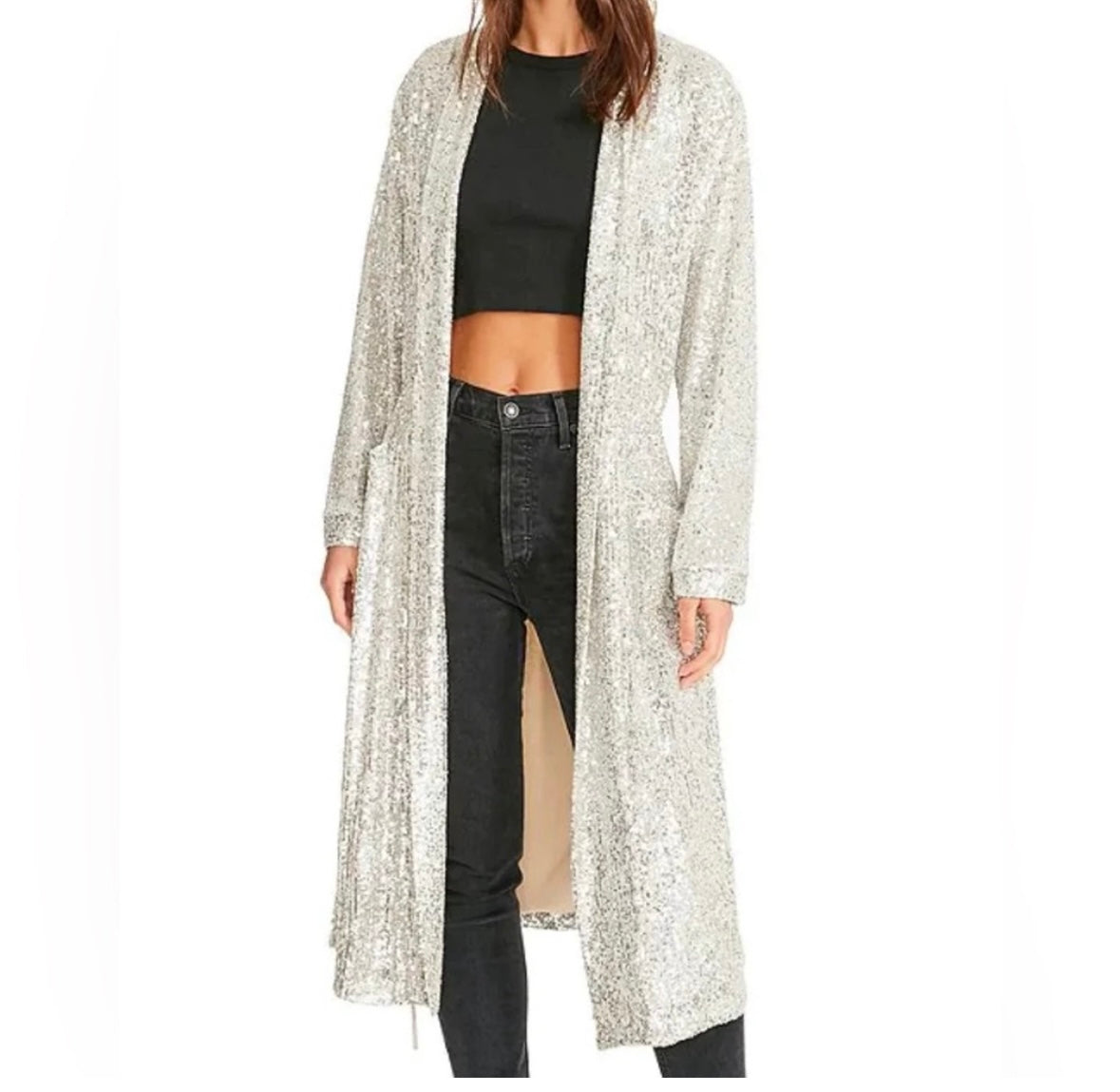BB Dakota Show Stopper Sequin Duster Women’s Small