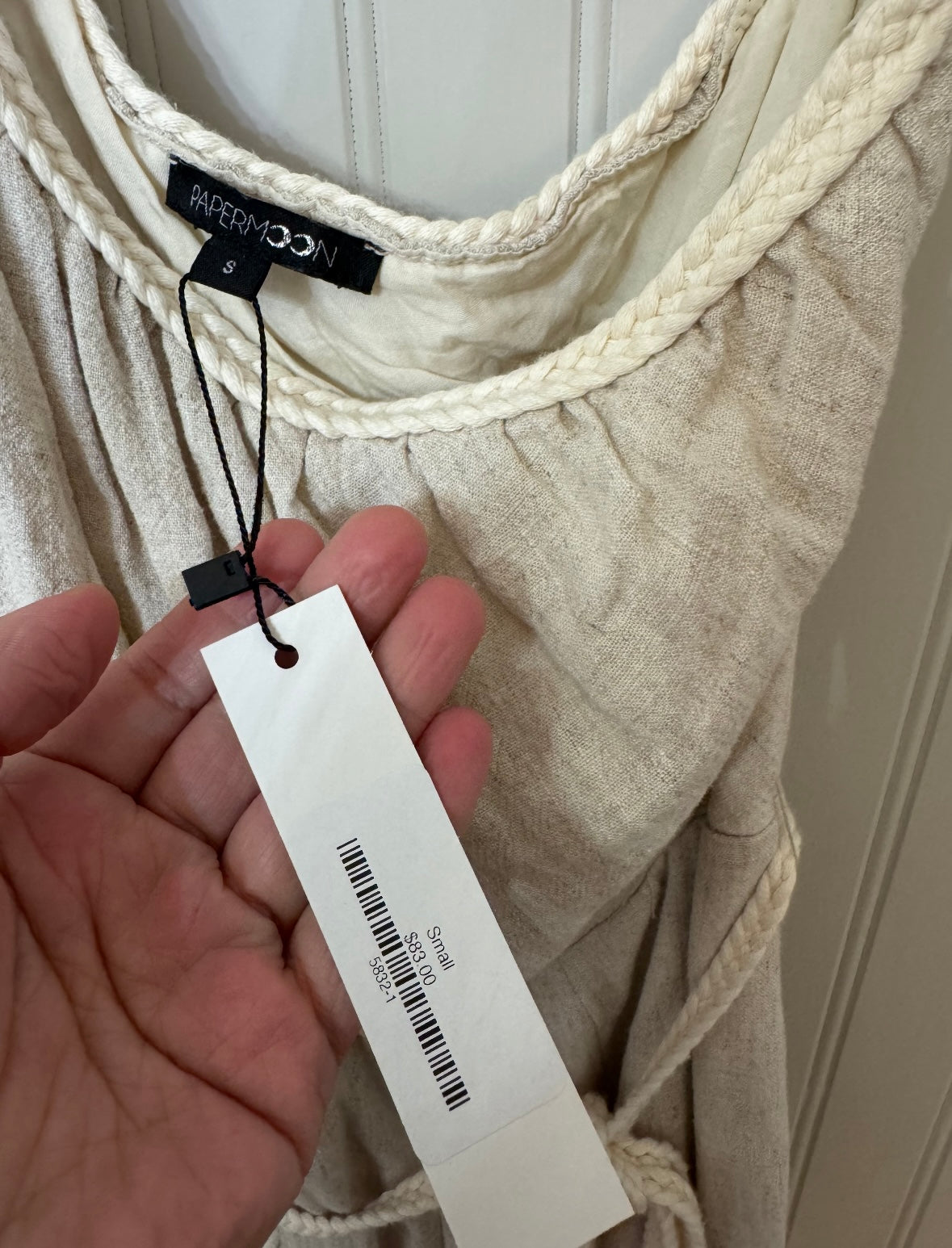 Papermoon One Shoulder Jumpsuit Women’s Small Oatmeal NWT