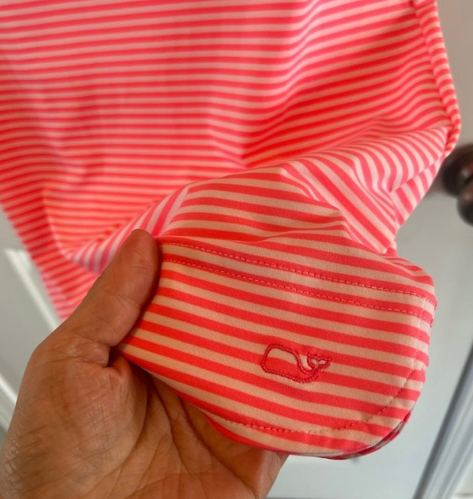 Vineyard Vines Sankaty Stripe TShirt Dress Girl’s Medium 10-12 Years Pink