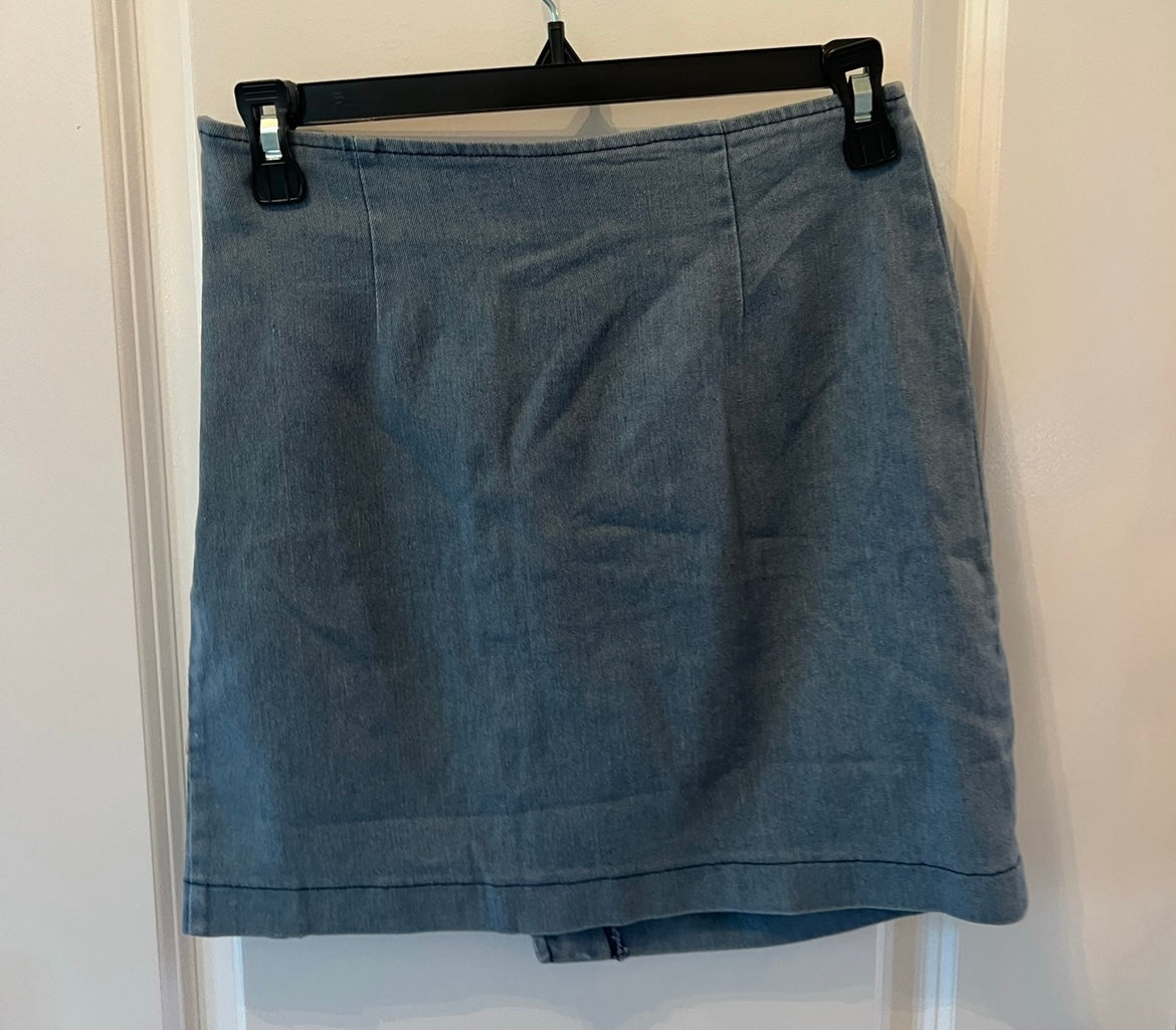 Pink Lily Asymmetrical Chambray Skirt Women’s Small