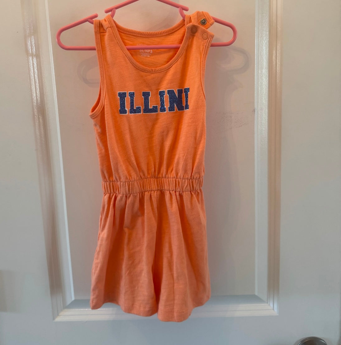 Fighting Illini Romper Toddler Size 3T Orange