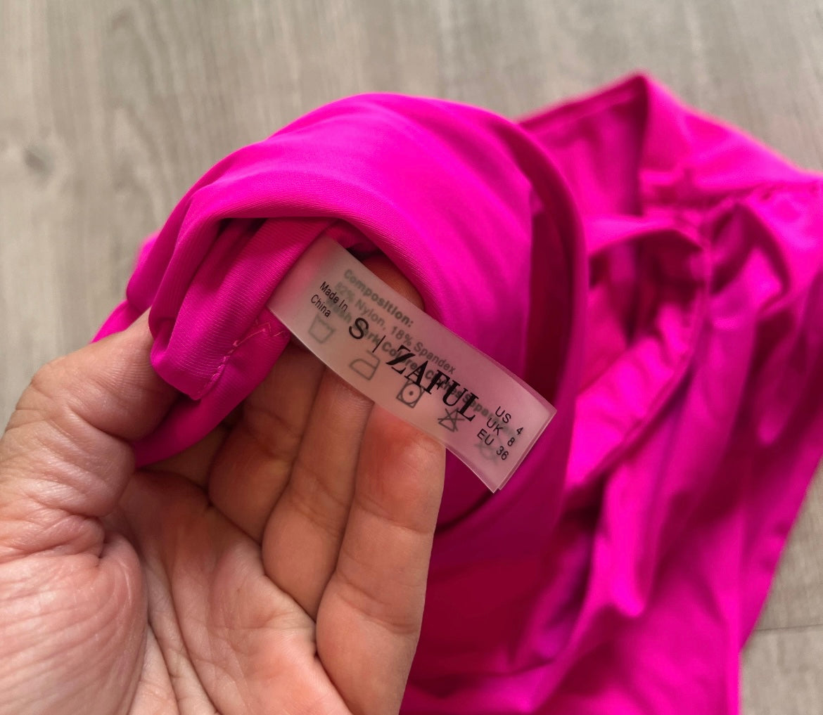Zaful Neon Bikini Women’s Size Small Pink
