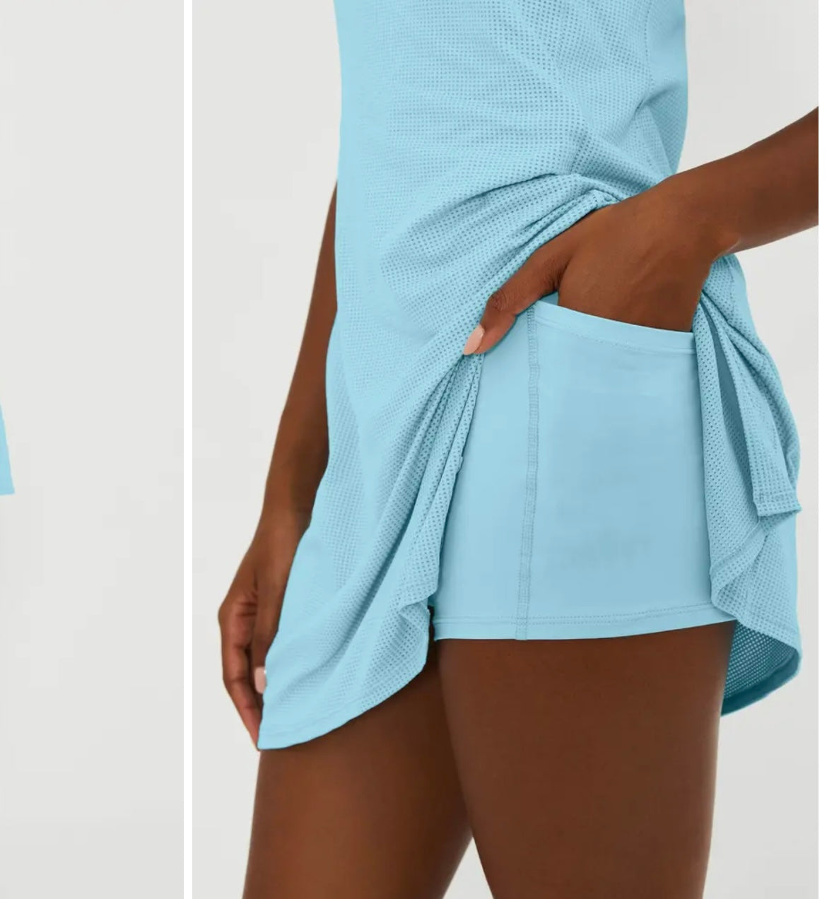 Beach Riot Harley One-Shoulder Mesh Skort Romper Women’s Size Medium Blueberry Ice