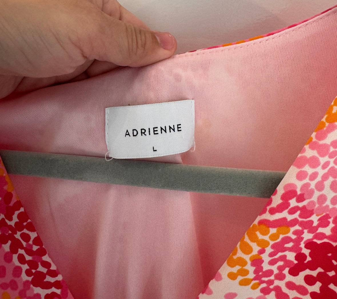 Adrienne Floral Ruffle Dress Women’s Large Pink