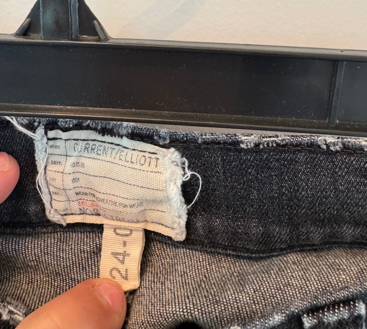 Free People Current/Elliott Skinny Jeans Women’s Size 24/0 Black