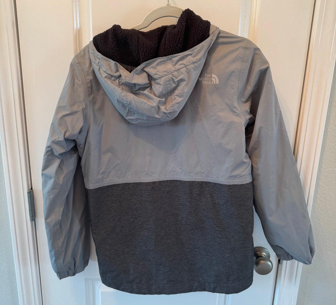 The North Face Full Zip Hooded Jacket Youth Boys Size Large Gray