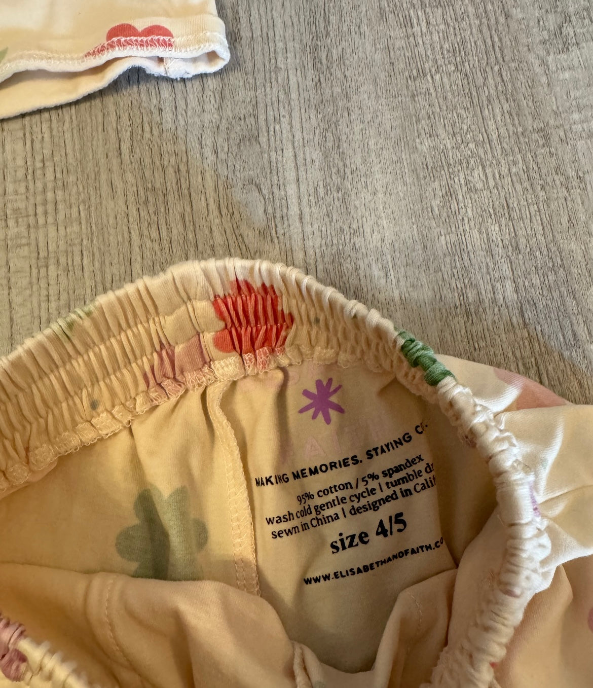 Elizabeth + Faith 70s Rainbow Flower Cotton Matching Set Girl Size 4-5 Cream