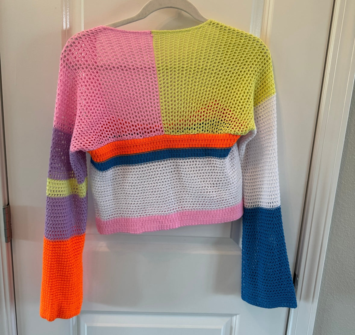 Neon Colorblock Knit Top Women’s Small