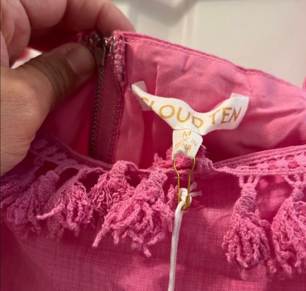 Cloud Ten Fringe Matching Set Women's Size Medium Pink
