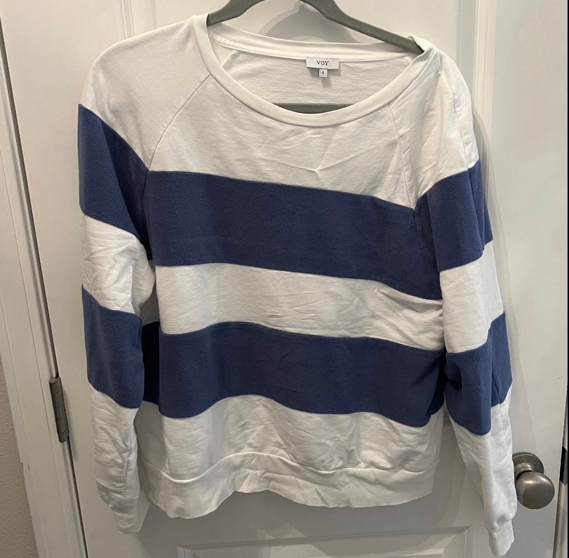 Voy Stripe Long Sleeve Crewneck Women’s Size Small 4-6 Blue