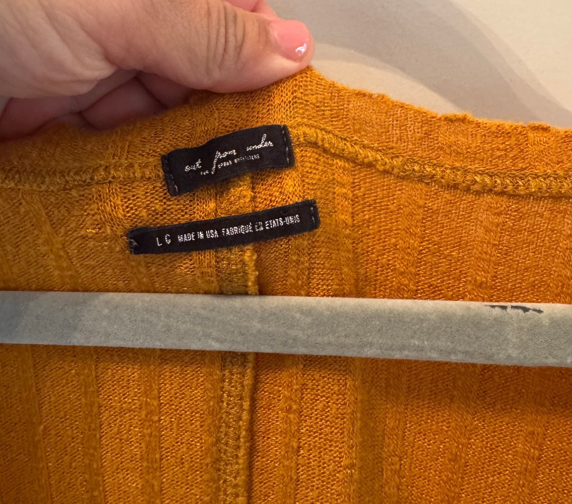 Knot Front Knit Top Women’s Large Orange