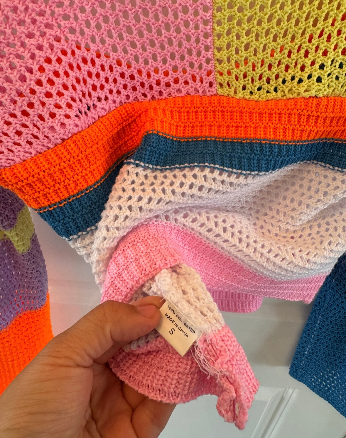 Neon Colorblock Knit Top Women’s Small