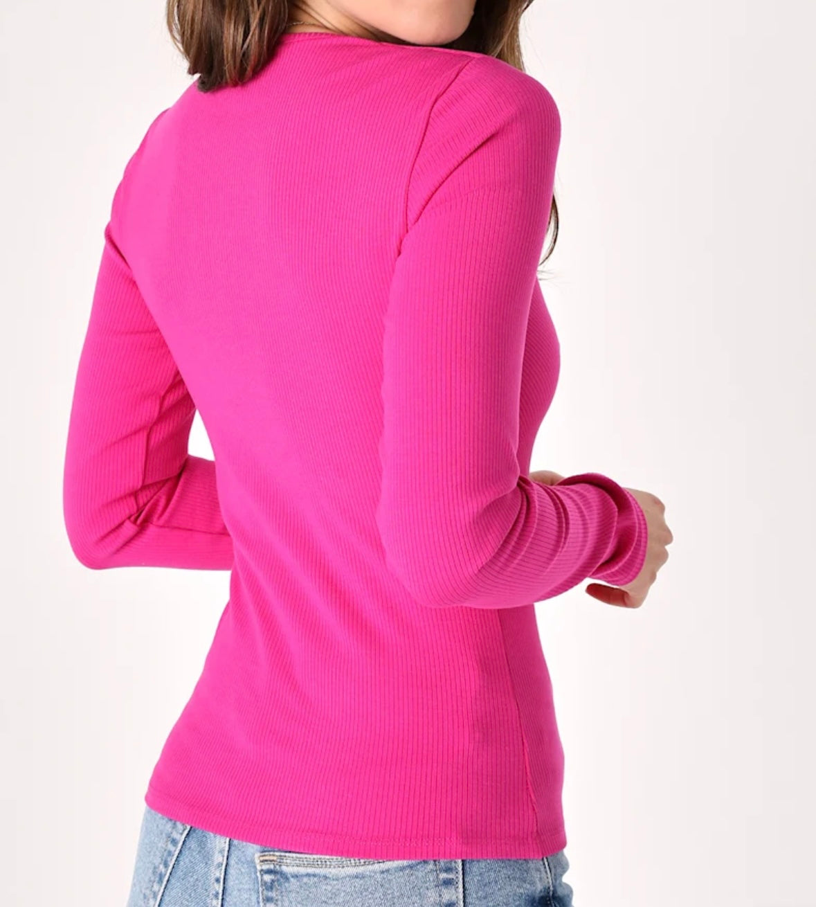 Lulu’s Here for Good Ribbed Top Women’s Medium Magenta