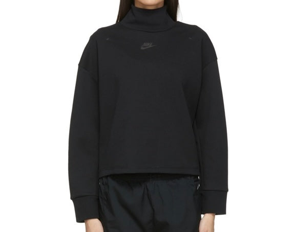Nike Tech Fleece Mock Neck Pullover Women’s Size Small Black